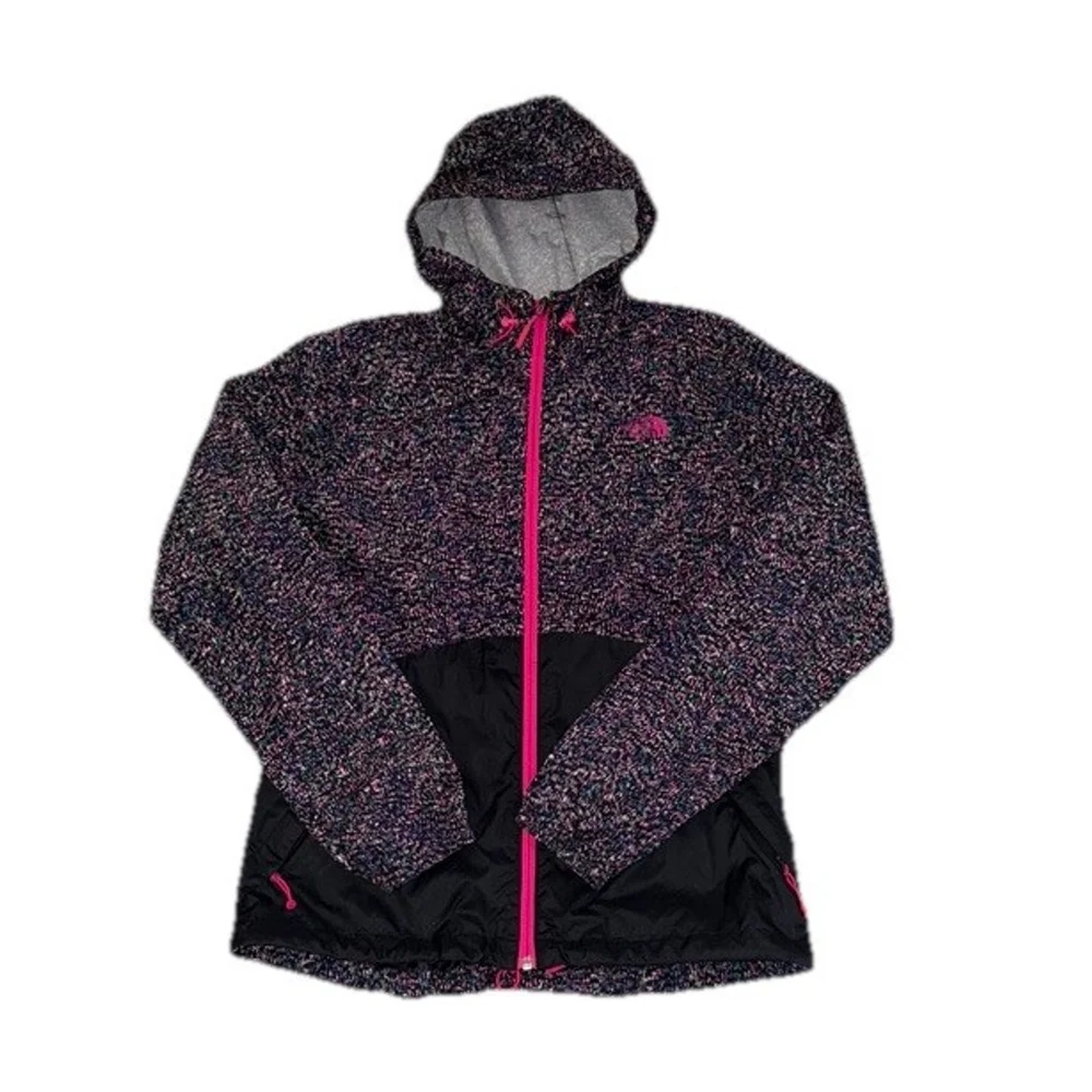 The North Face Womens Raincoat Black Pink Full Zip Logo M